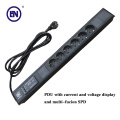 High Quality 1.5U 16A 6 Way Multi-fucion SPD Euro Standard PDU For IDC Data Computer Room